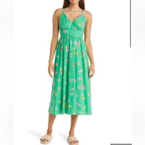 nobody’s child Billie organic‎ floral cotton green sundress NWT